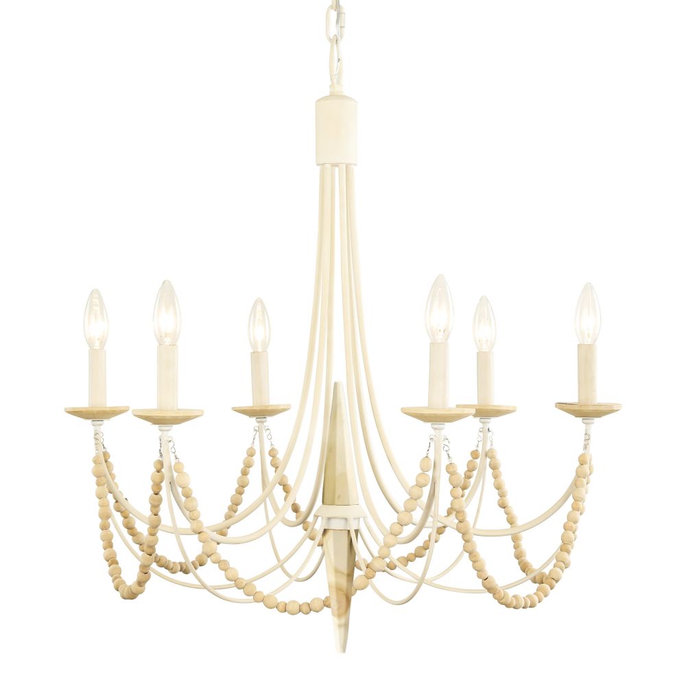 Varaluz 350C06CW Brentwood 6-Lt Chandelier - Country White