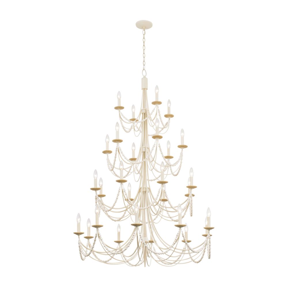 Varaluz 350C28CW Brentwood 28-Lt 4-Tier Chandelier - Country White