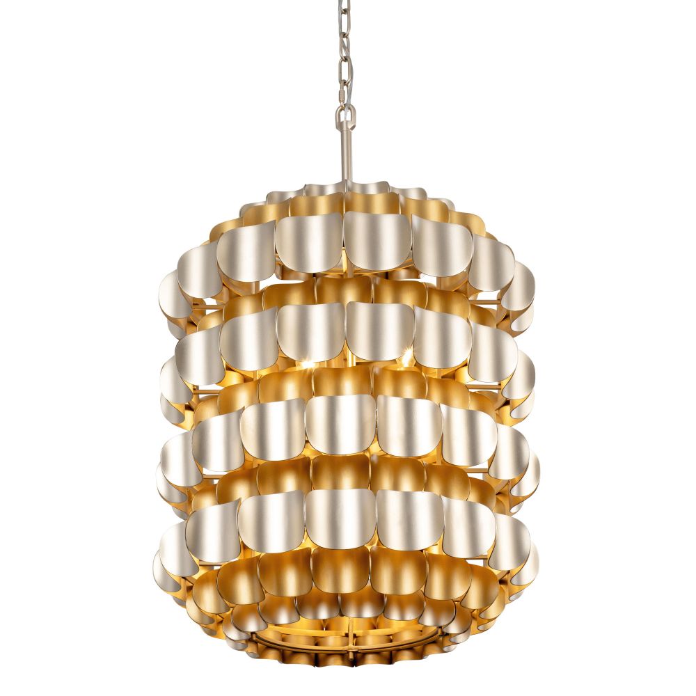 Varaluz 382F06AGGD Swoon 6-Lt Foyer - Antique Gold/Gold Dust