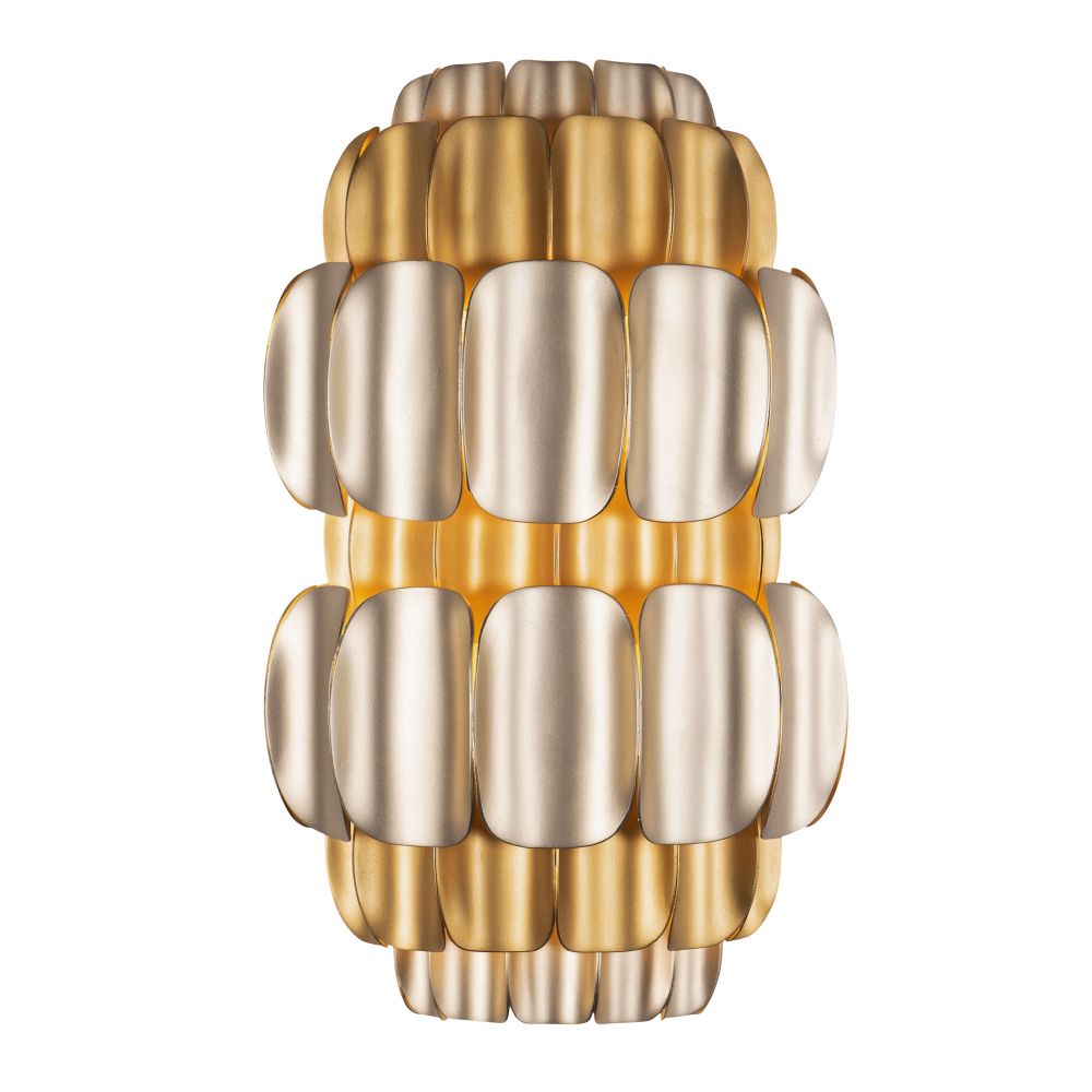 Varaluz 382W02AGGD Swoon 2-Lt Sconce - Antique Gold/Gold Dust