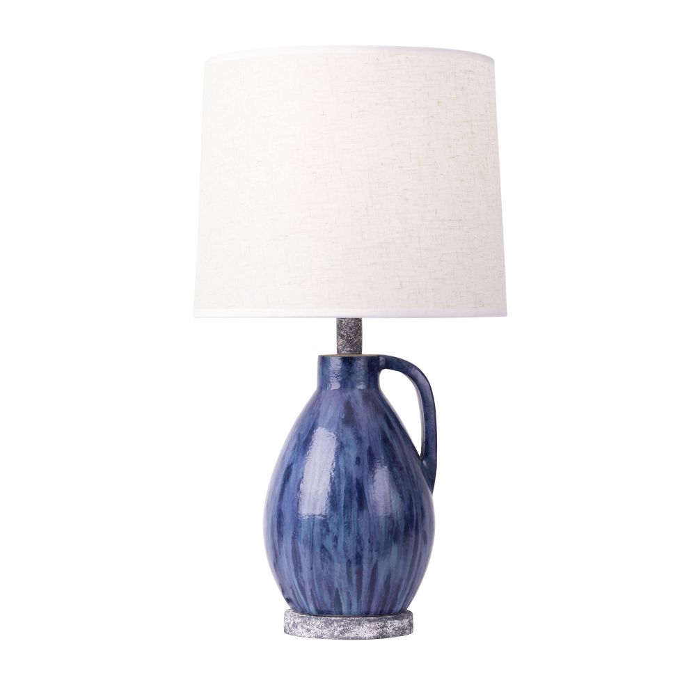 Varaluz 395T01AAYLU Avesta 1-Lt Ceramic Table Lamp - Apothecary Gray/Blue Lustro