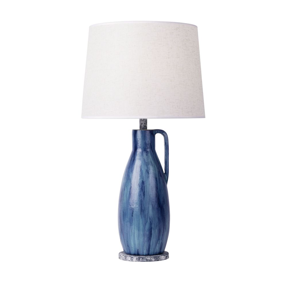 Varaluz 395T01BAYLU Avesta 1-Lt Ceramic Table Lamp - Apothecary Gray/Blue Lustro