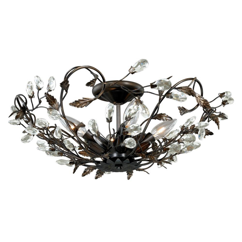 Vaxcel Lighting C0023 Jardin 17-3/4" Semi-Flush Mount Architectural Bronze with Gold Accents