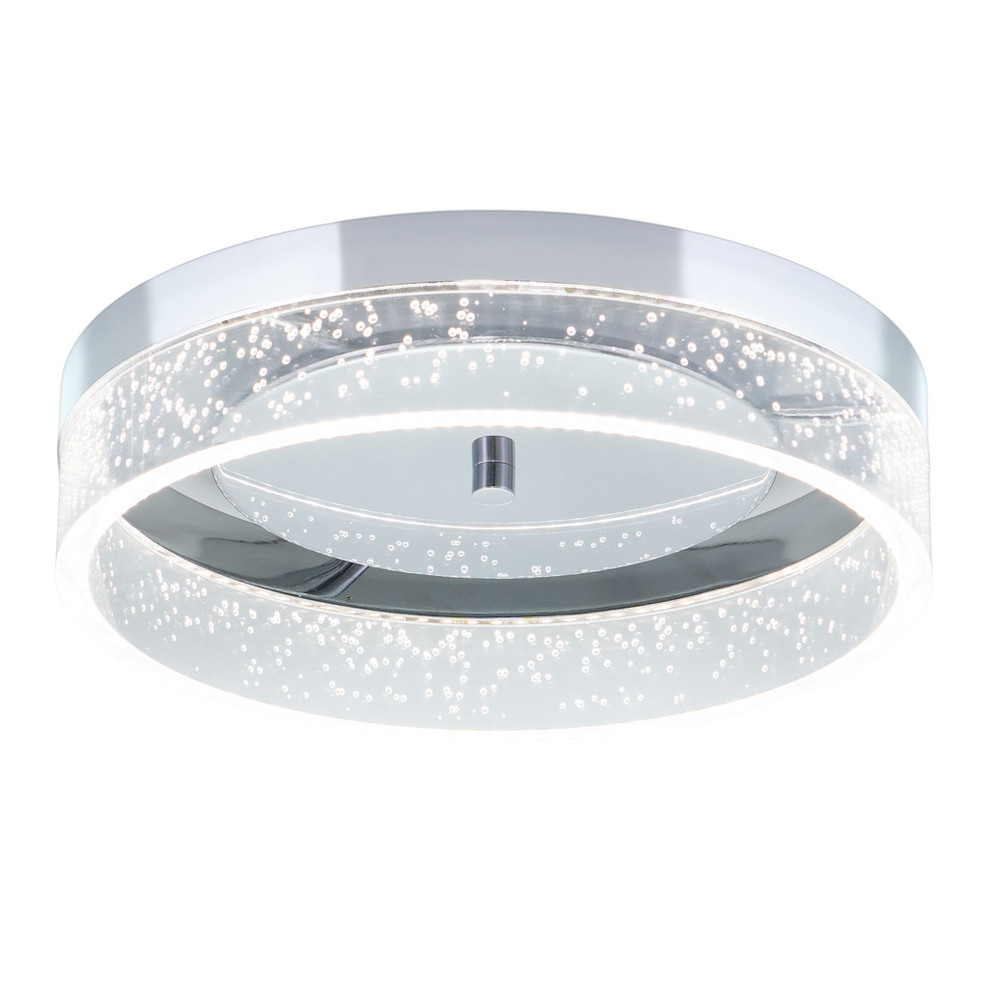 Vaxcel Lighting C0275 Vaughn 12-in W Integrated LED Chrome Flush Mount Ceiling Light Fixture Clear Bubble Acrylic Shade
