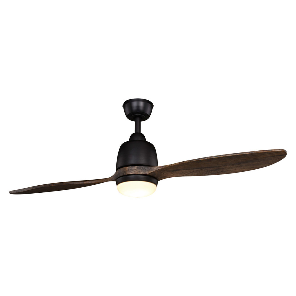 Vaxcel Lighting F0095 Albany 52-in. Bronze Contemporary Indoor Outdoor Propeller Ceiling Fan with Light Kit and Remote