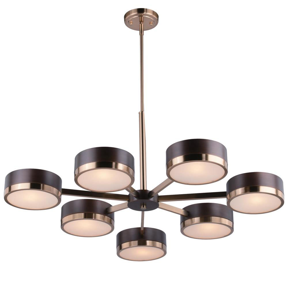Vaxcel Lighting H0219 Madison 3 Light Chandelier Architectural Bronze and Natural Brass 