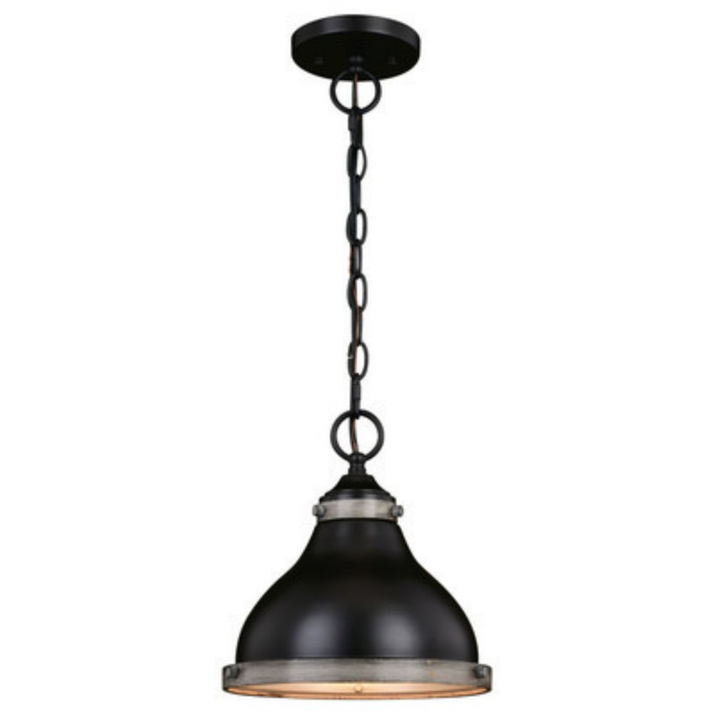 Vaxcel Lighting P0367 Sheffield 10-in. Pendant New Bronze and Distressed Ash with Light Silver Inner