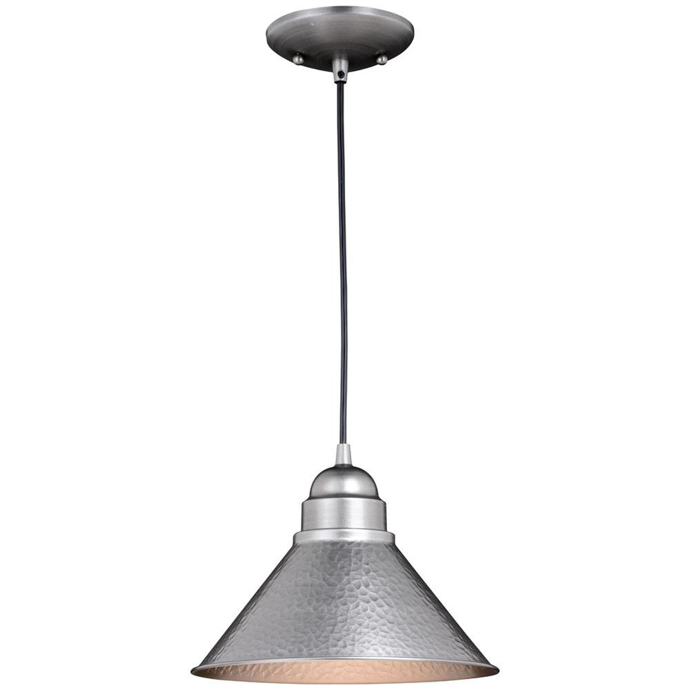 Vaxcel Lighting T0493 Outland 10" Outdoor Pendant Light Brushed Pewter