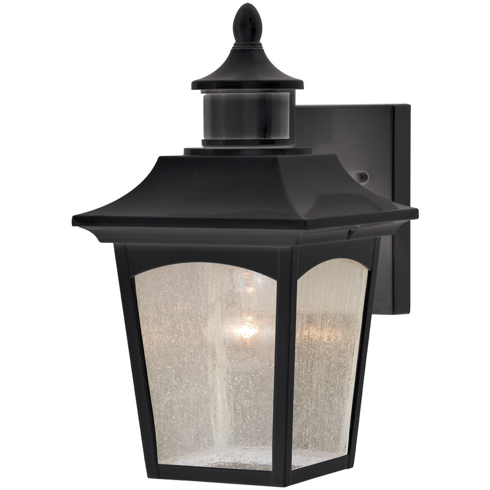 Vaxcel Lighting T0579 Durham Oil Rubbed Bronze Aluminum Motion Sensor Dusk to Dawn Traditional Outdoor Wall Light with Clear Glass