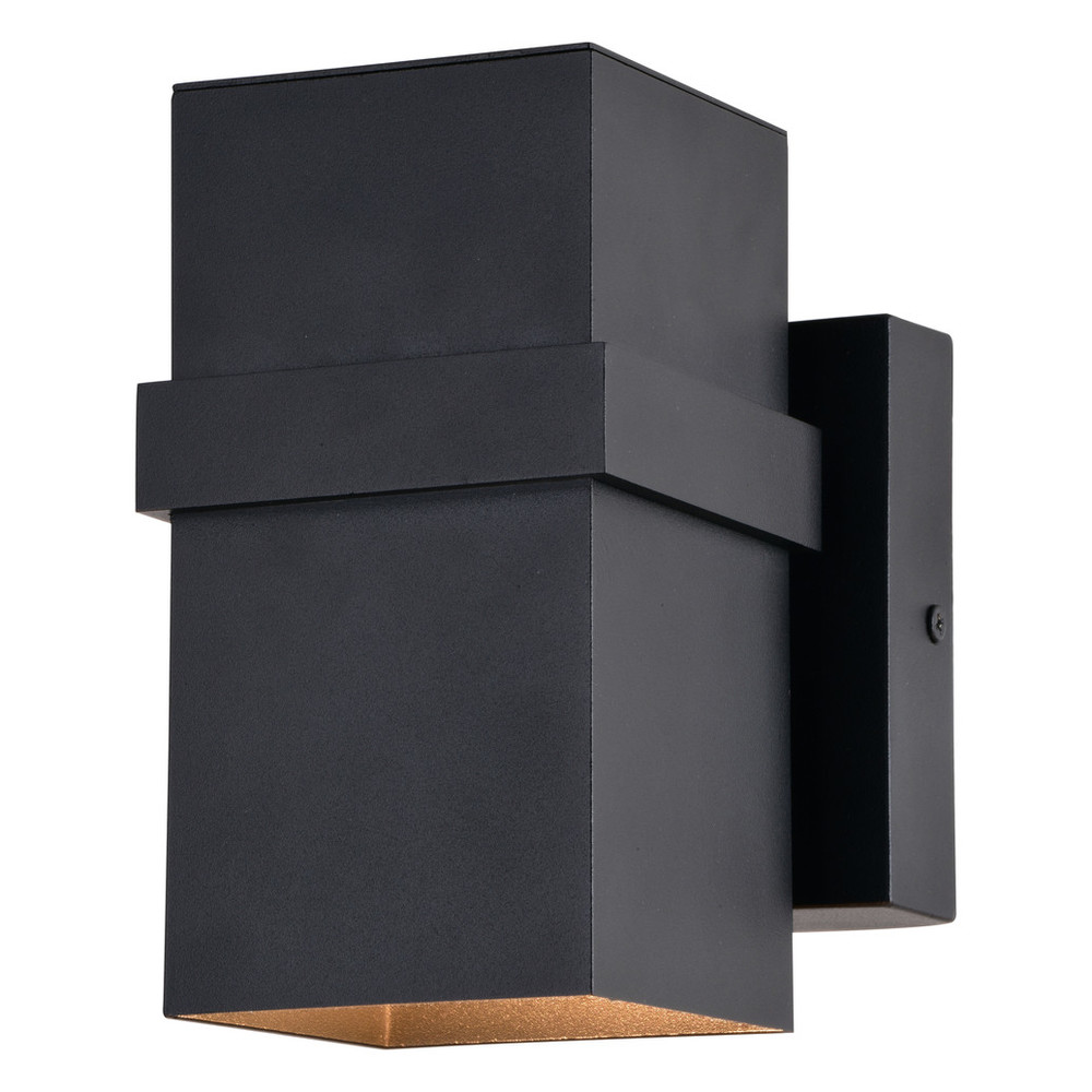 Vaxcel Lighting T0660 Lavage Aluminum 1 Light Black Contemporary Dark Sky Outdoor Wall Lamp