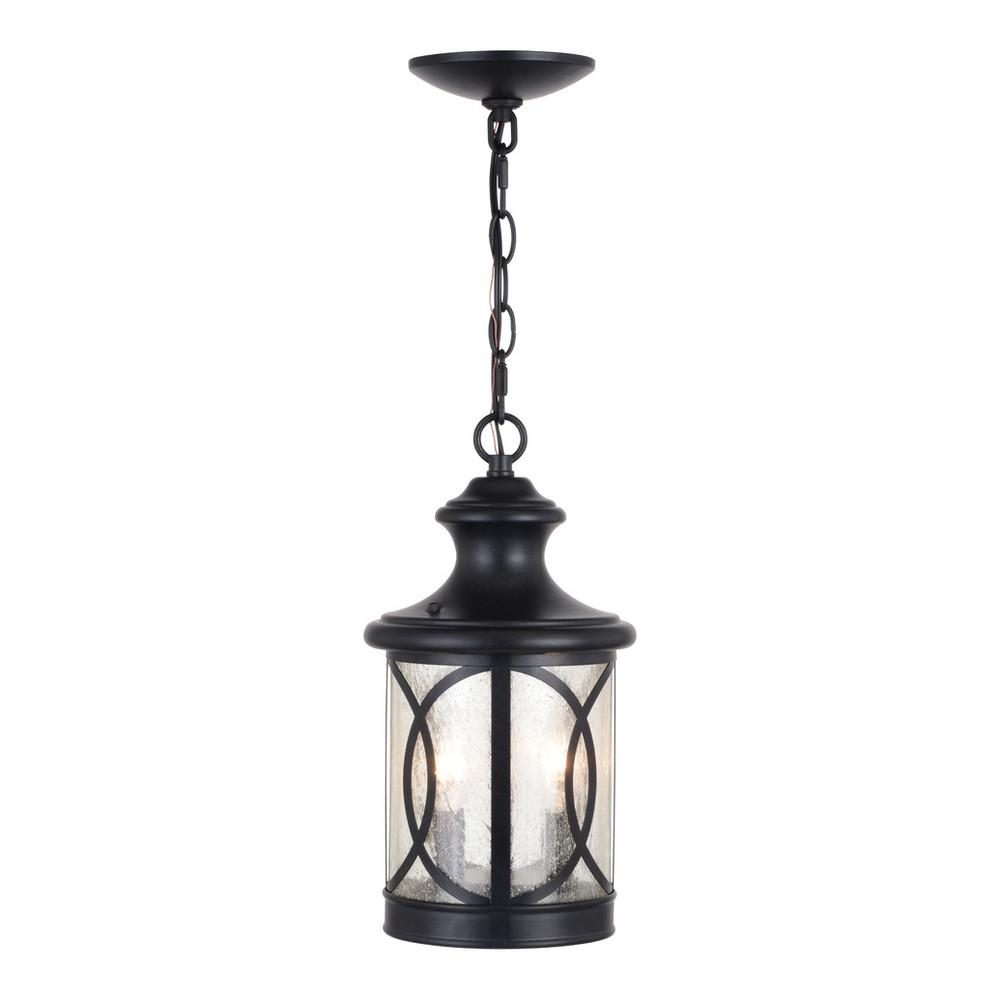 Vaxcel Lighting T0671 Magnolia 2 Light Oil Rubbed Bronze Outdoor Pendant with Clear Cylinder Glass
