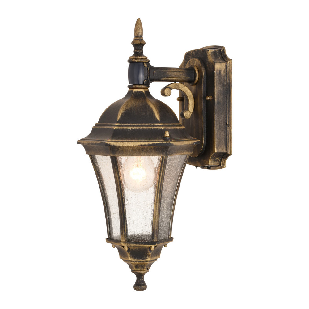 Vaxcel Lighting T0676 Newark Weathered Bronze Motion Sensor Dusk to Dawn Traditional Outdoor Wall Light with Clear Glass