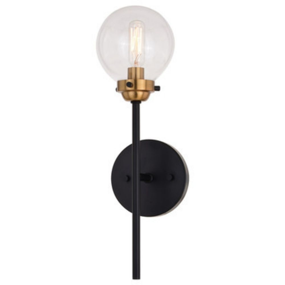 Vaxcel Lighting W0395 Orbit 1 Light Wall Light Oil Rubbed Bronze and Muted Brass