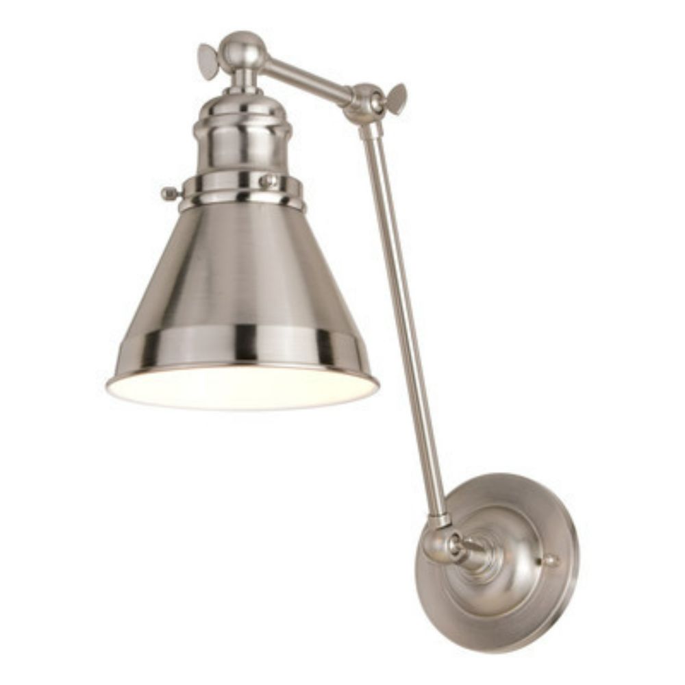 Vaxcel Lighting W0399 Alexis 6-in. Adjustable Wall Light Satin Nickel and Matte White
