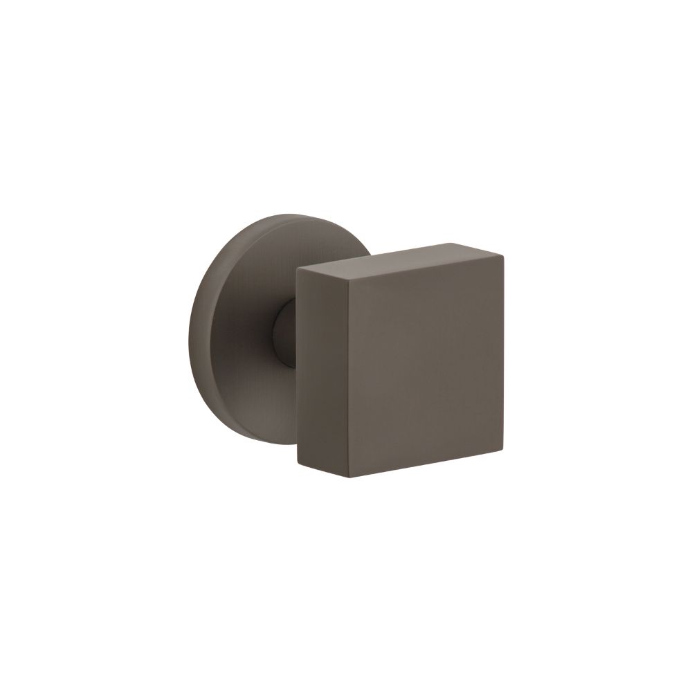 Viaggio CLOQAD  Circolo Rosette Privacy with Quadrato Brass Knob in Titanium Gray
