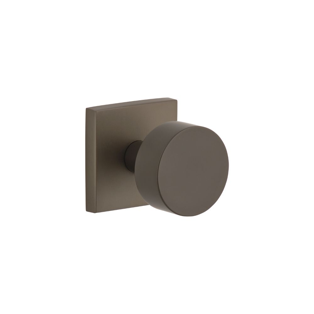 Viaggio QADCLO  Quadrato Rosette Privacy with Circolo Brass Knob in Titanium Gray