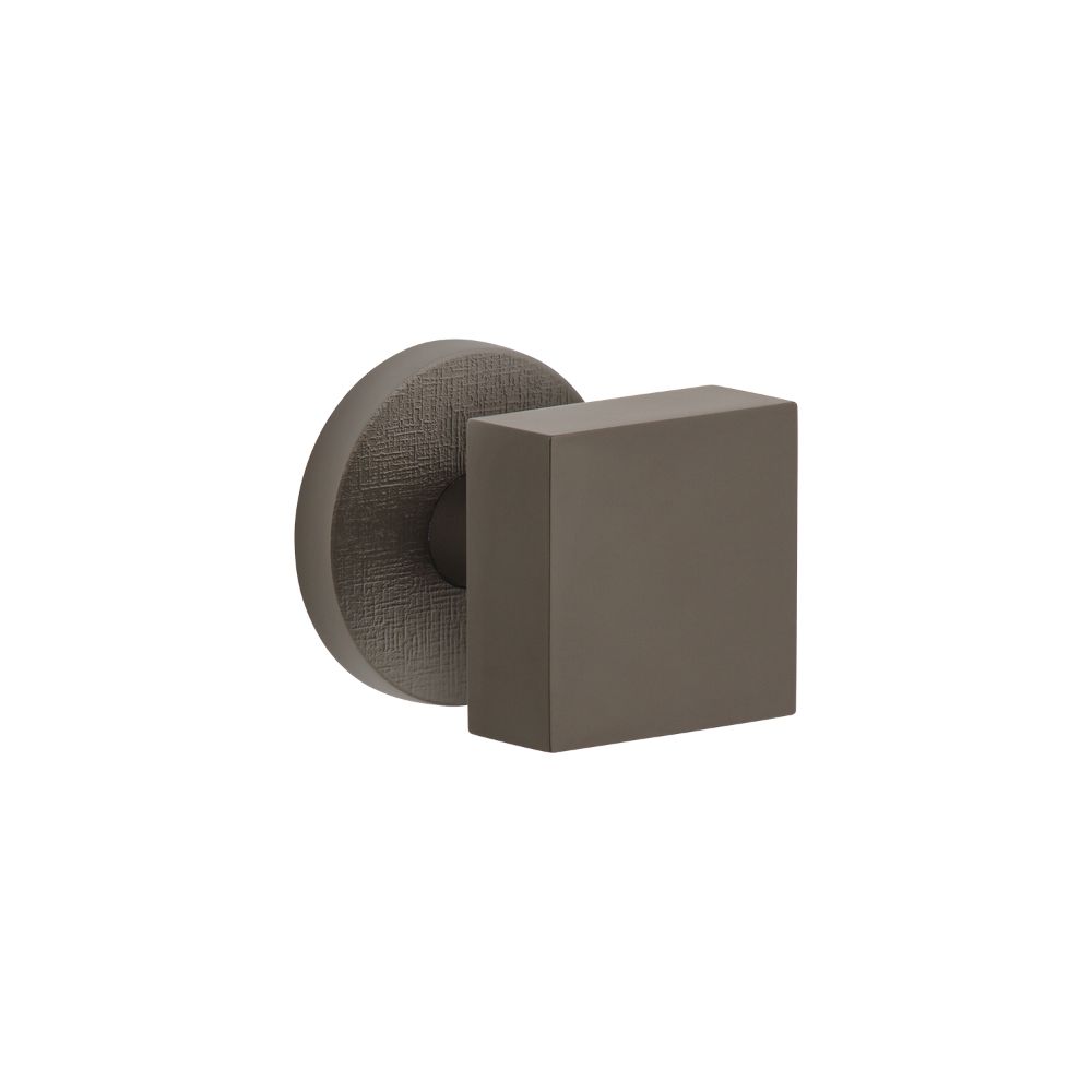Viaggio CLOMLNQAD  Circolo Linen Rosette Single Dummy with Quadrato Brass Knob in Titanium Gray