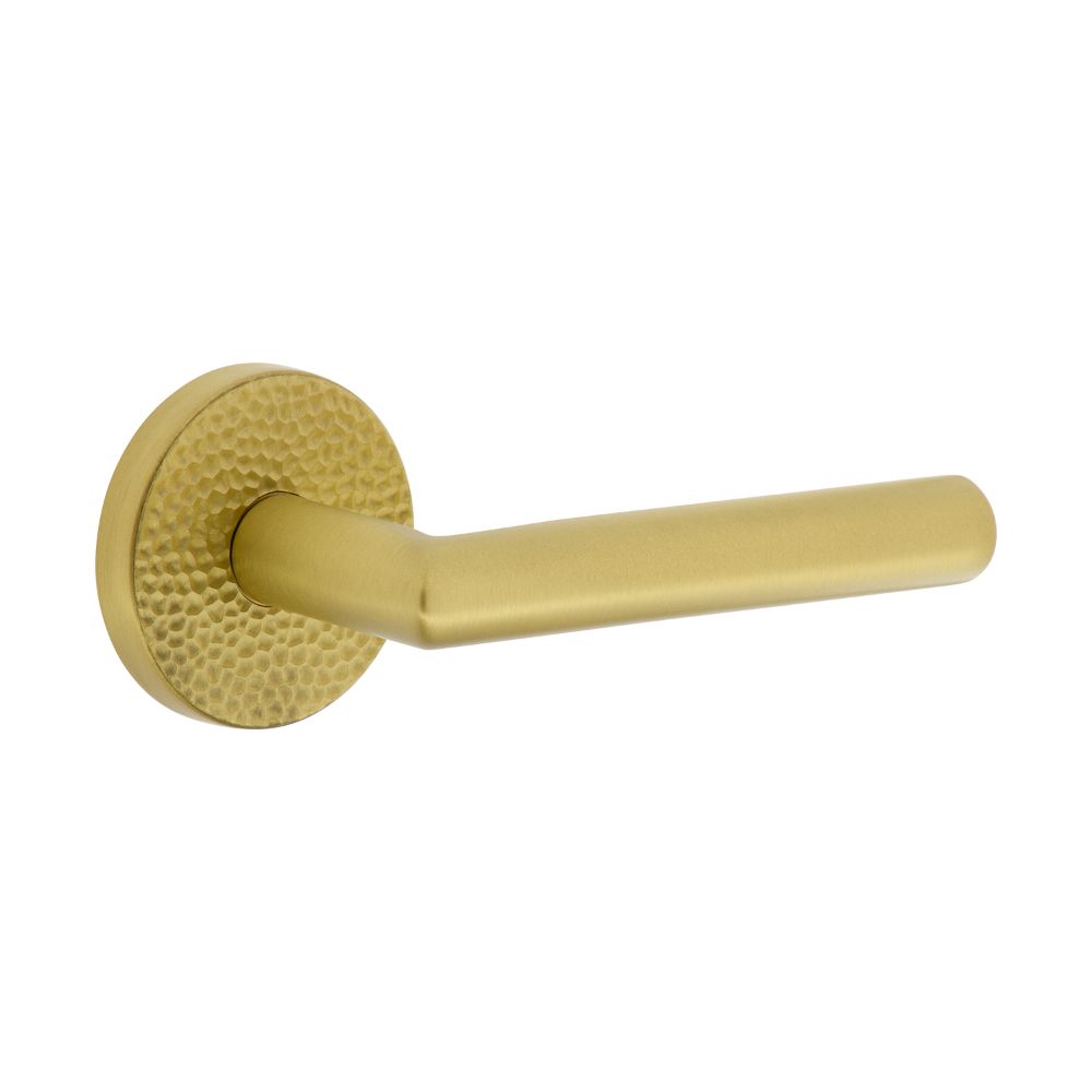 Viaggio CLOMHMMOD  Circolo Hammered Rosette Single Dummy with Moderno Lever in Satin Brass