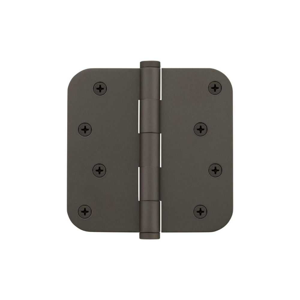 Viaggio 602843 4" Button Tip Residential Hinge with 5/8" Radius Corners in Titanium Gray