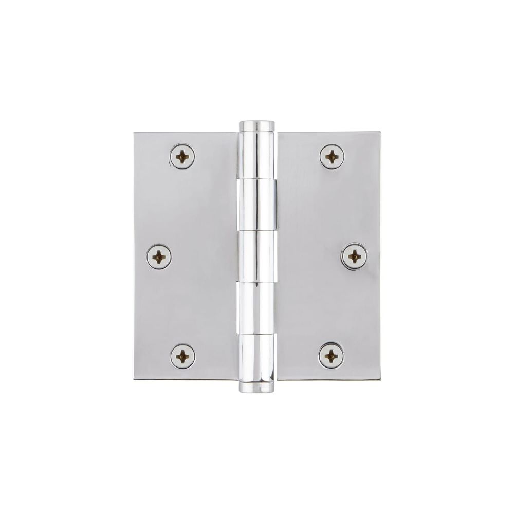 Viaggio 602837 3.5" Button Tip Residential Hinge with Square Corners in Bright Chrome