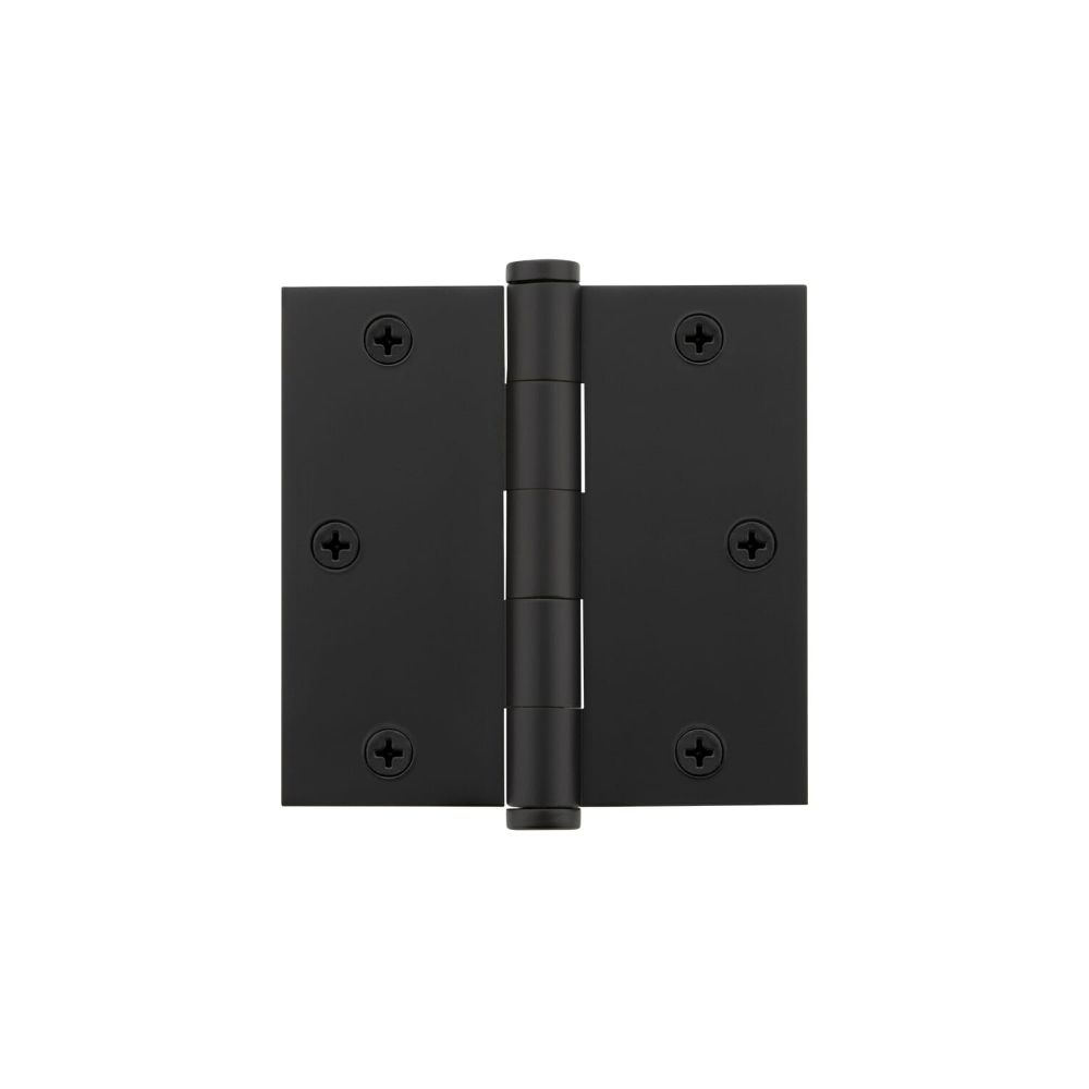 Viaggio 602833 3.5" Button Tip Residential Hinge with Square Corners in Satin Black