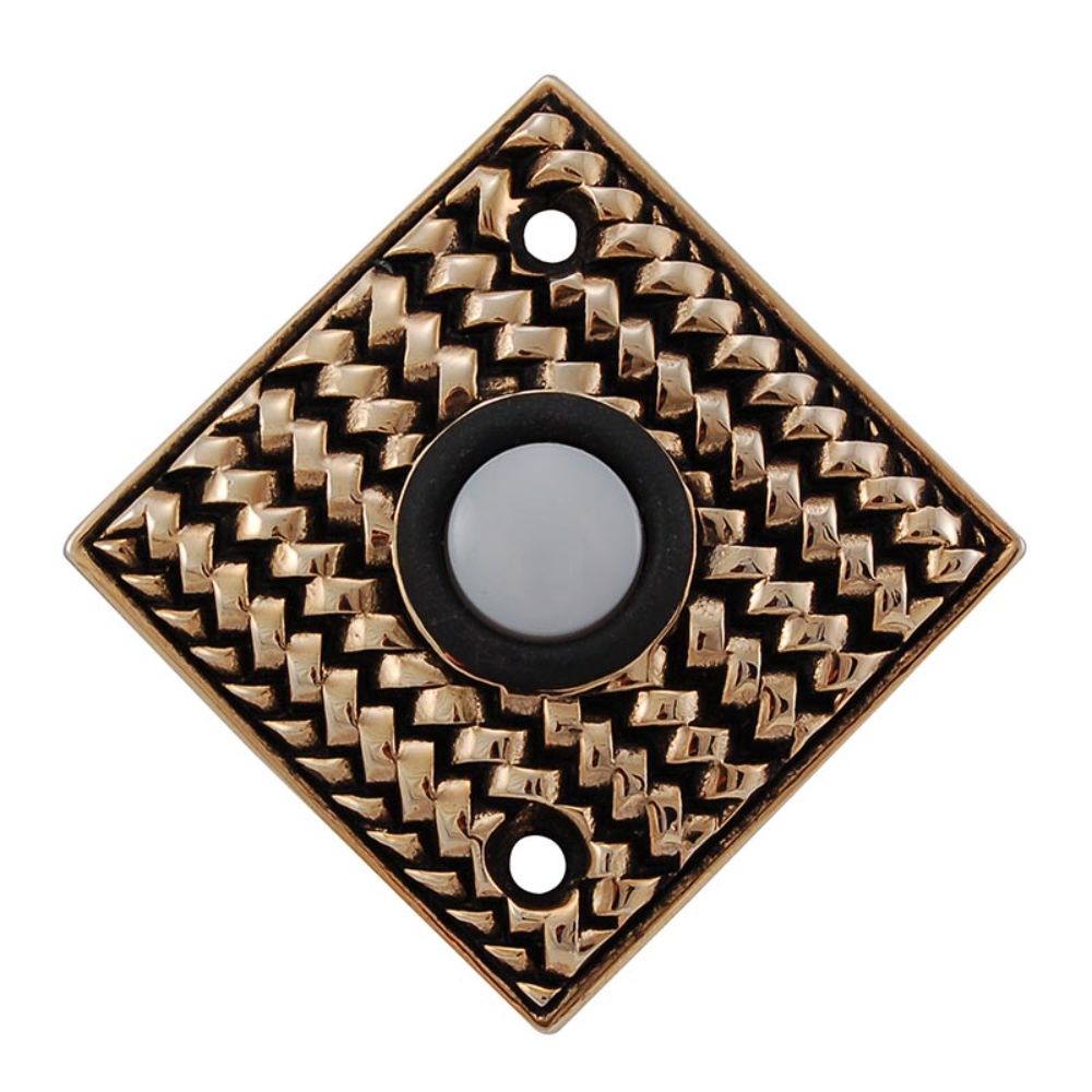 Vicenza D4000-AG Cestino Square Doorbell in Antique Gold