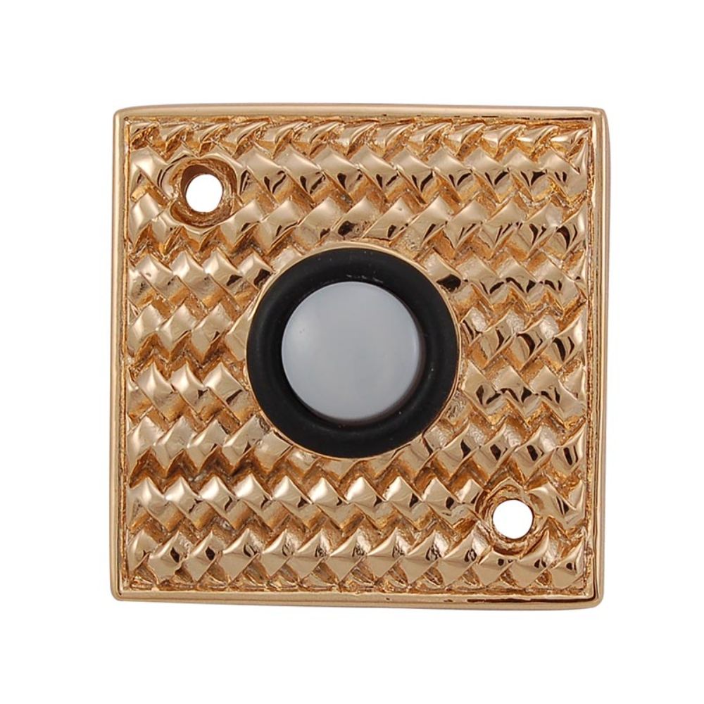 Vicenza D4000-PG Cestino Square Doorbell in Polished Gold