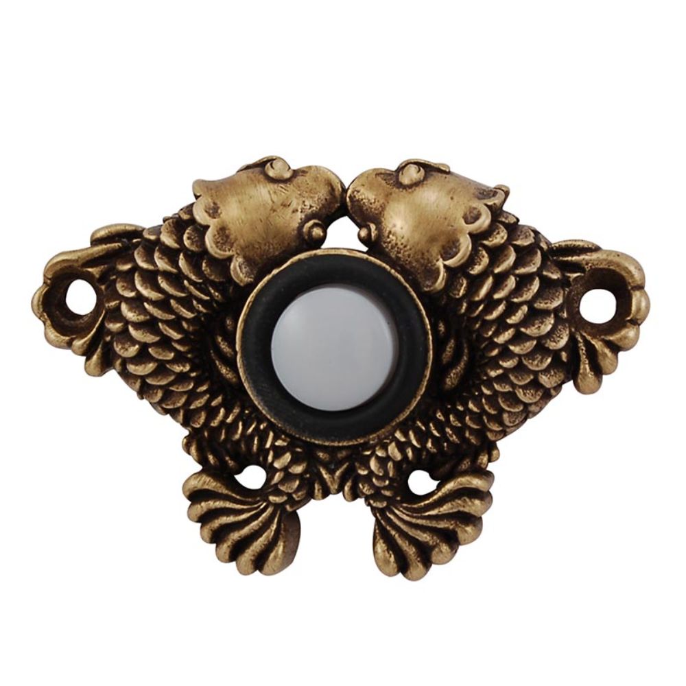 Vicenza D4005-AB Pollino Koi Doorbell in Antique Brass
