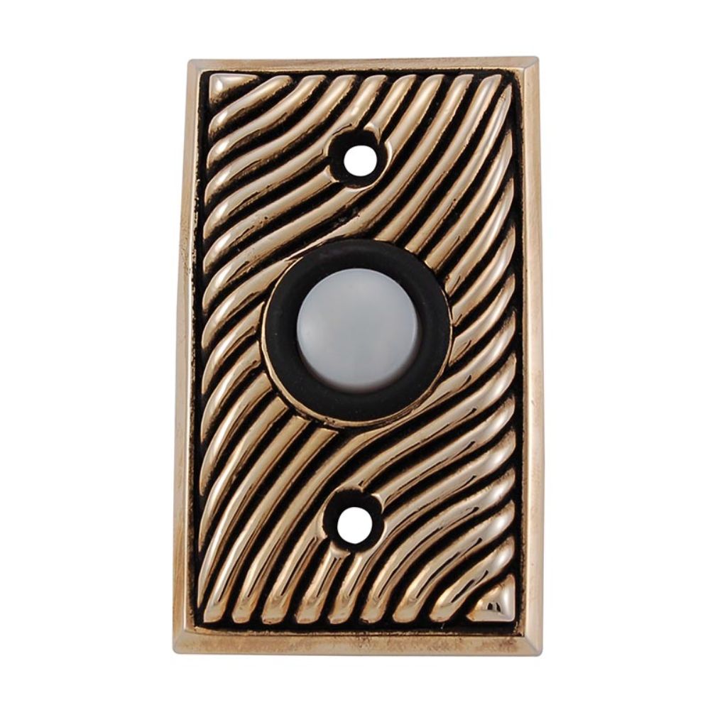 Vicenza D4007-AG Sanzio Rectangle Doorbell in Antique Gold
