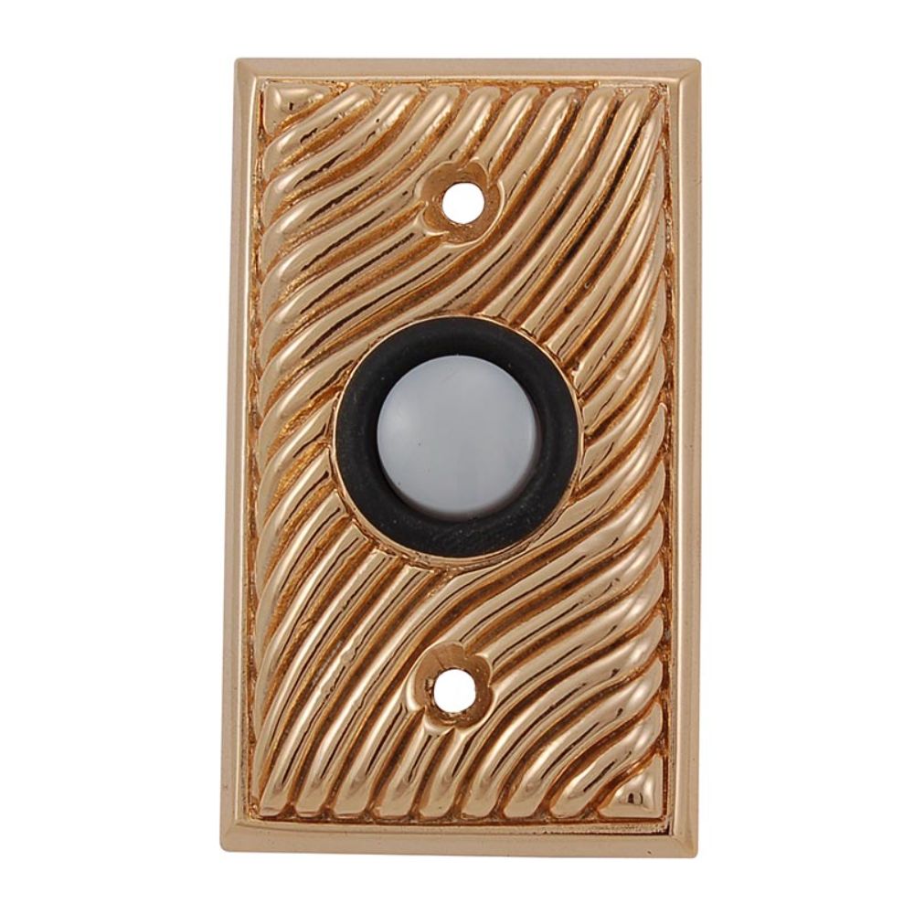 Vicenza D4007-PG Sanzio Rectangle Doorbell in Polished Gold