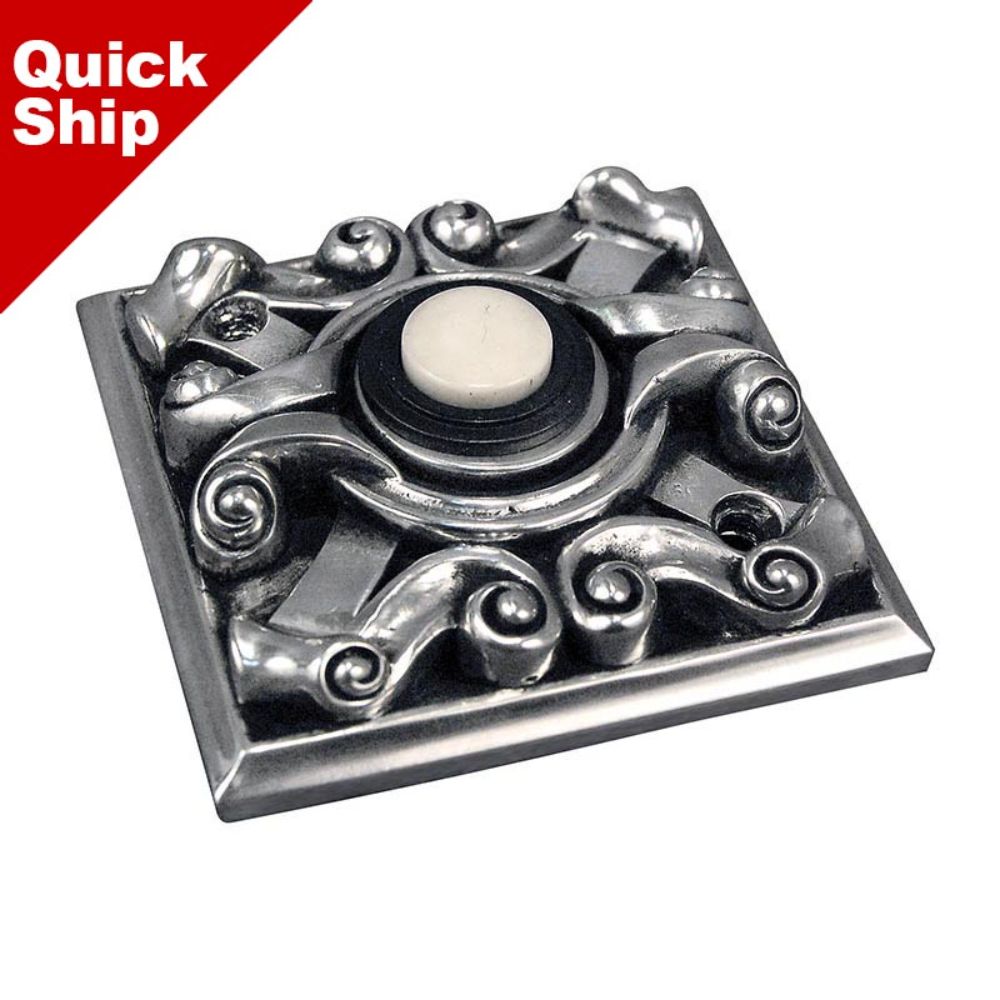 Vicenza D4008-AS Sforza Square Doorbell in Antique Silver