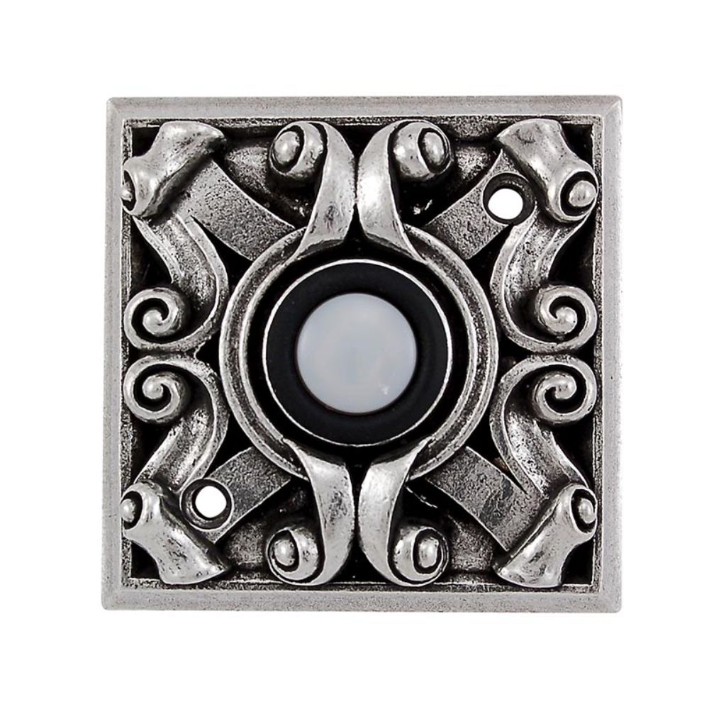 Vicenza D4008-VP Sforza Square Doorbell in Vintage Pewter