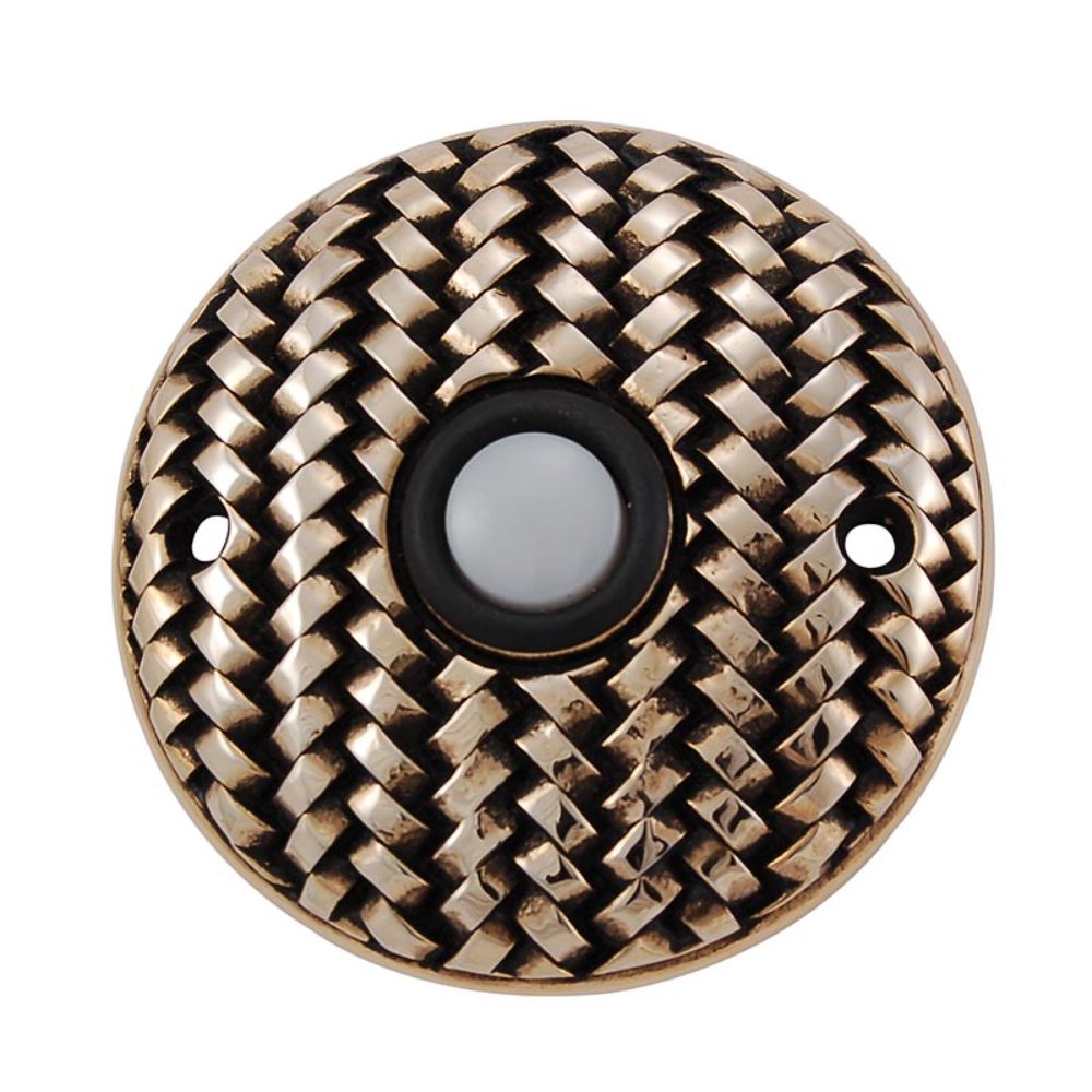 Vicenza D4010-AG Cestino Round Doorbell in Antique Gold