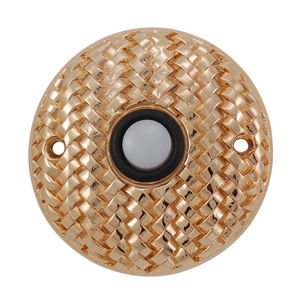 Vicenza D4010-PG Cestino Round Doorbell in Polished Gold