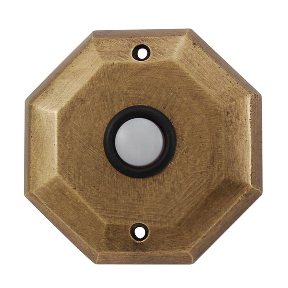 Vicenza D4011-AB Archimedes Octagon Doorbell in Antique Brass