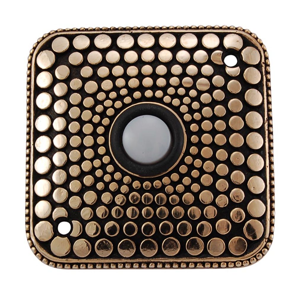 Vicenza D4012-AG Tiziano Square Doorbell in Antique Gold