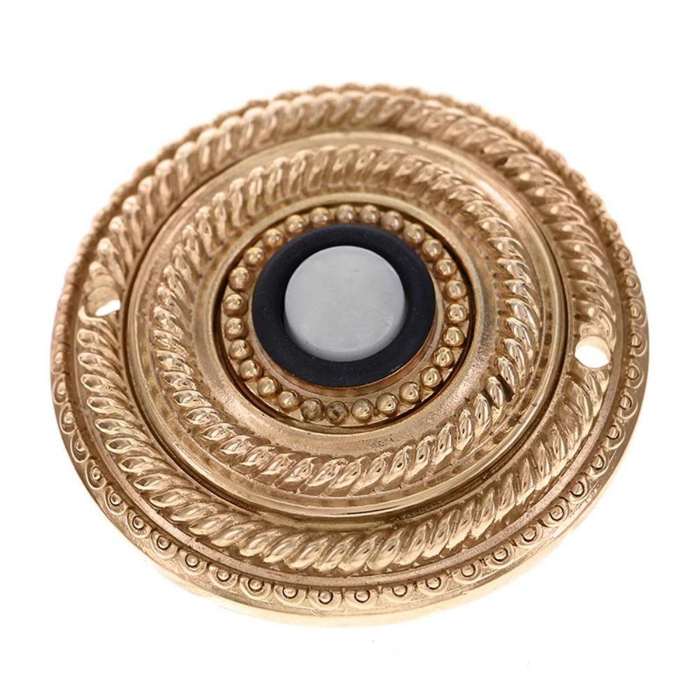 Vicenza D4014-PG Sanzio Round Doorbell in Polished Gold