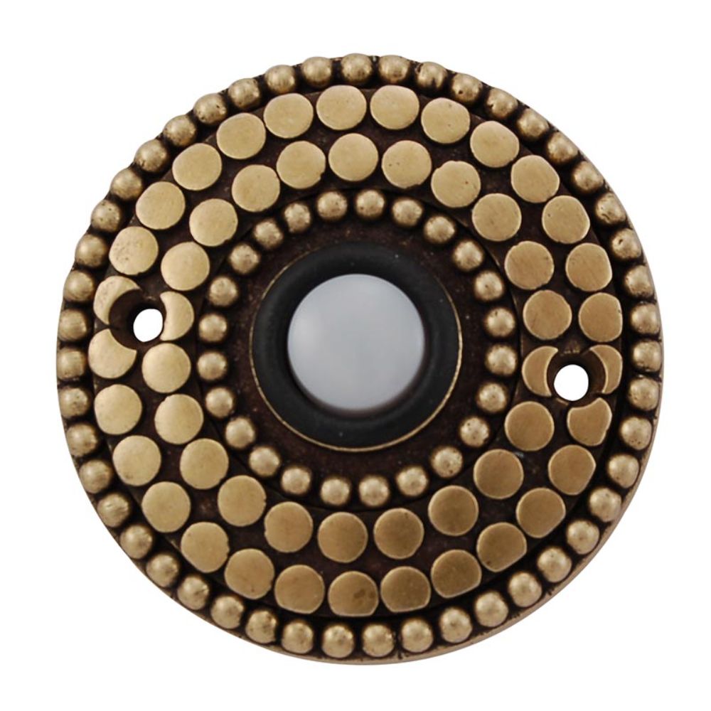 Vicenza D4015-AB Tiziano Round Doorbell in Antique Brass