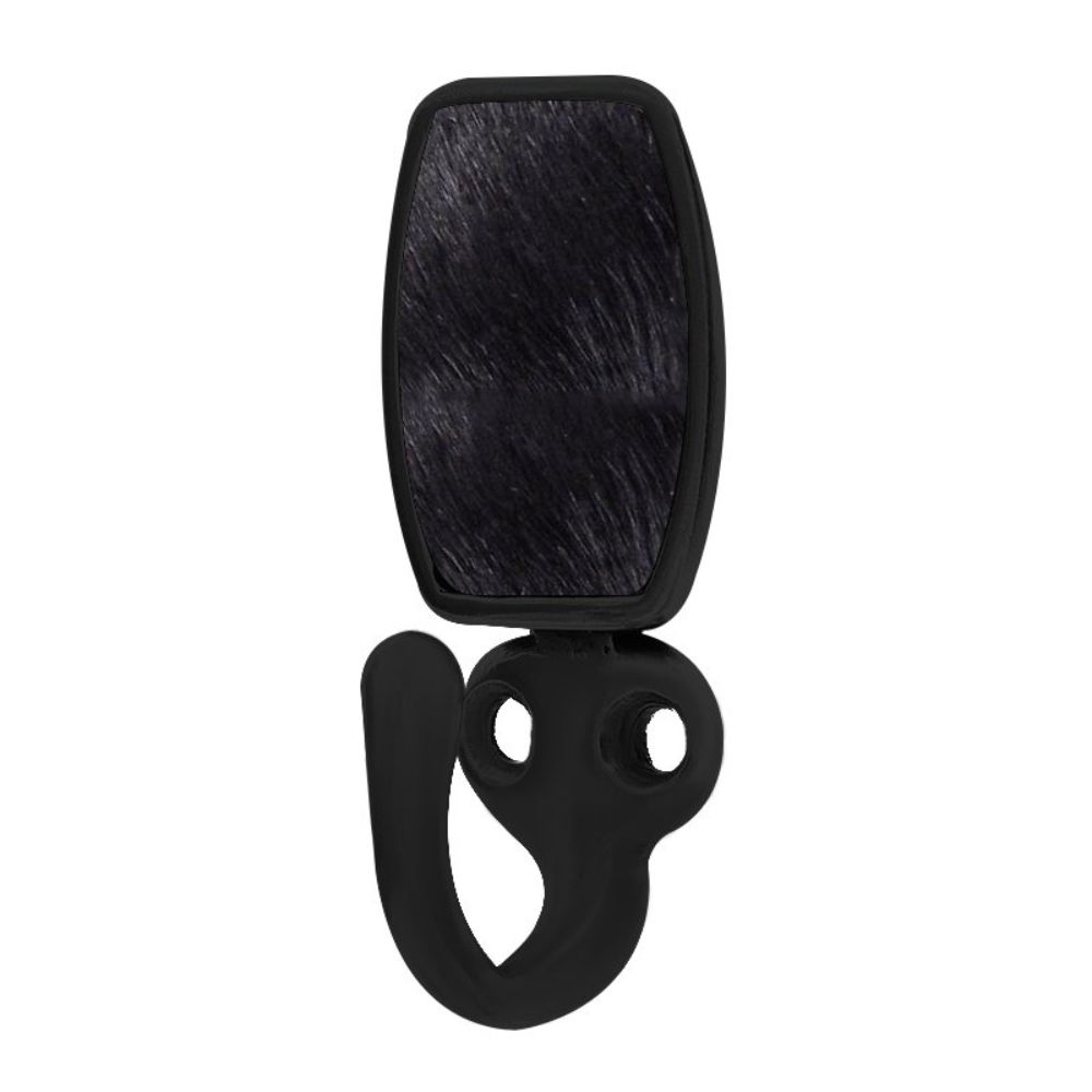 Vicenza H5015-OB-BF Equestre Hook in Oil-Rubbed Bronze with Black Leather and Fur Insert