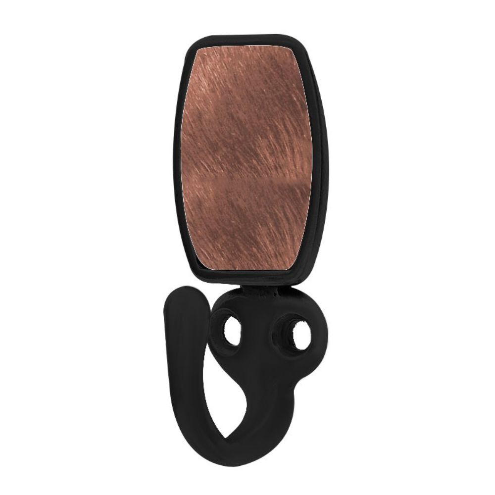 Vicenza H5015-OB-FB Equestre Hook in Oil-Rubbed Bronze with Brown Leather and Fur Insert