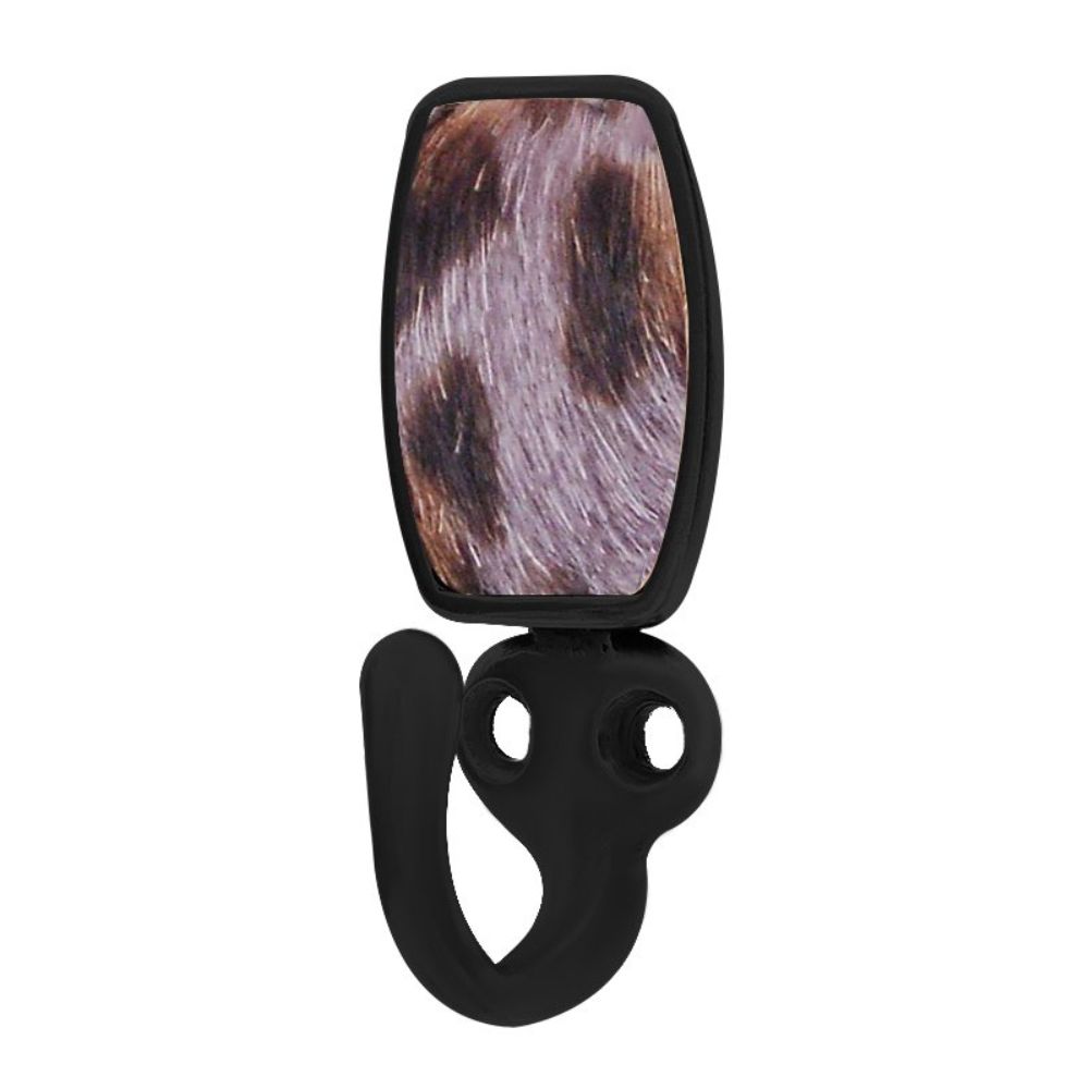 Vicenza H5015-OB-GR Equestre Hook in Oil-Rubbed Bronze with Gray Leather and Fur Insert