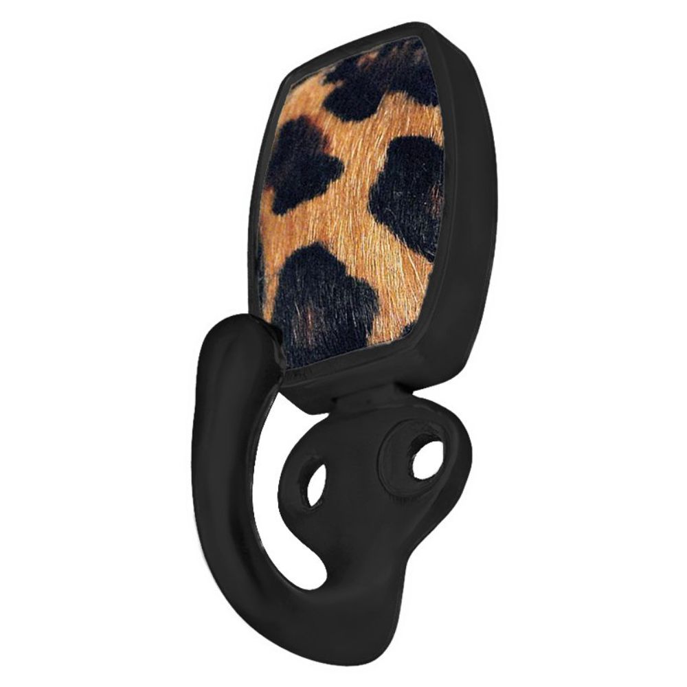 Vicenza H5015-OB-JA Equestre Hook in Oil-Rubbed Bronze with Jaguar Leather and Fur Insert