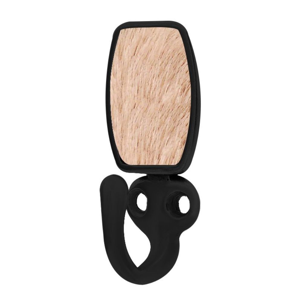 Vicenza H5015-OB-TF Equestre Hook in Oil-Rubbed Bronze with Tan Leather and Fur Insert