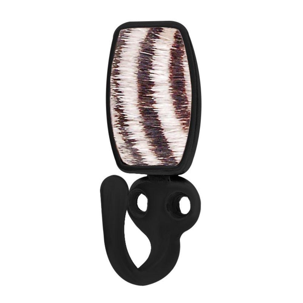 Vicenza H5015-OB-ZE Equestre Hook in Oil-Rubbed Bronze with Zebra Leather and Fur Insert