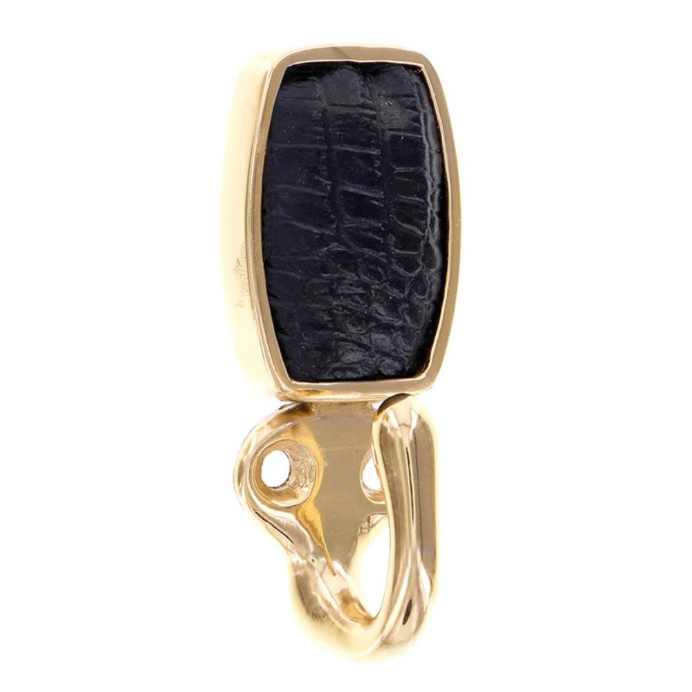 Vicenza H5015-PG-BL Equestre Hook in Polished Gold with Black Leather Insert