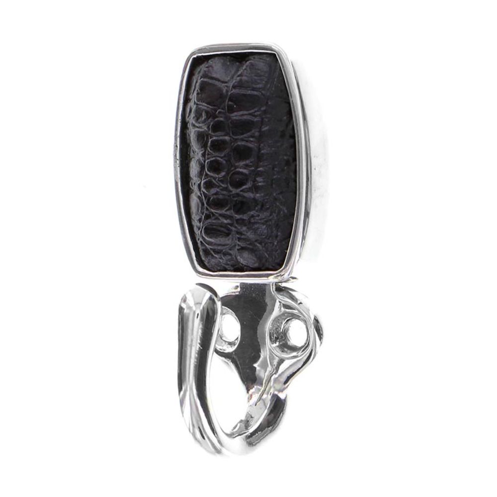 Vicenza H5015-PS-BL Equestre Hook in Polished Silver with Black Leather Insert