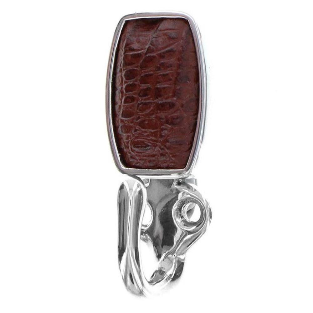 Vicenza H5015-PS-BR Equestre Hook in Polished Silver with Brown Leather Insert