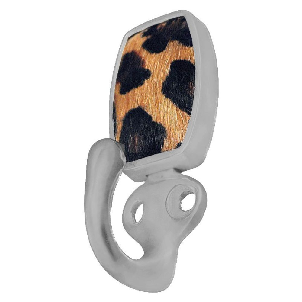 Vicenza H5015-SN-JA Equestre Hook in Satin Nickel with Jaguar Leather and Fur Insert