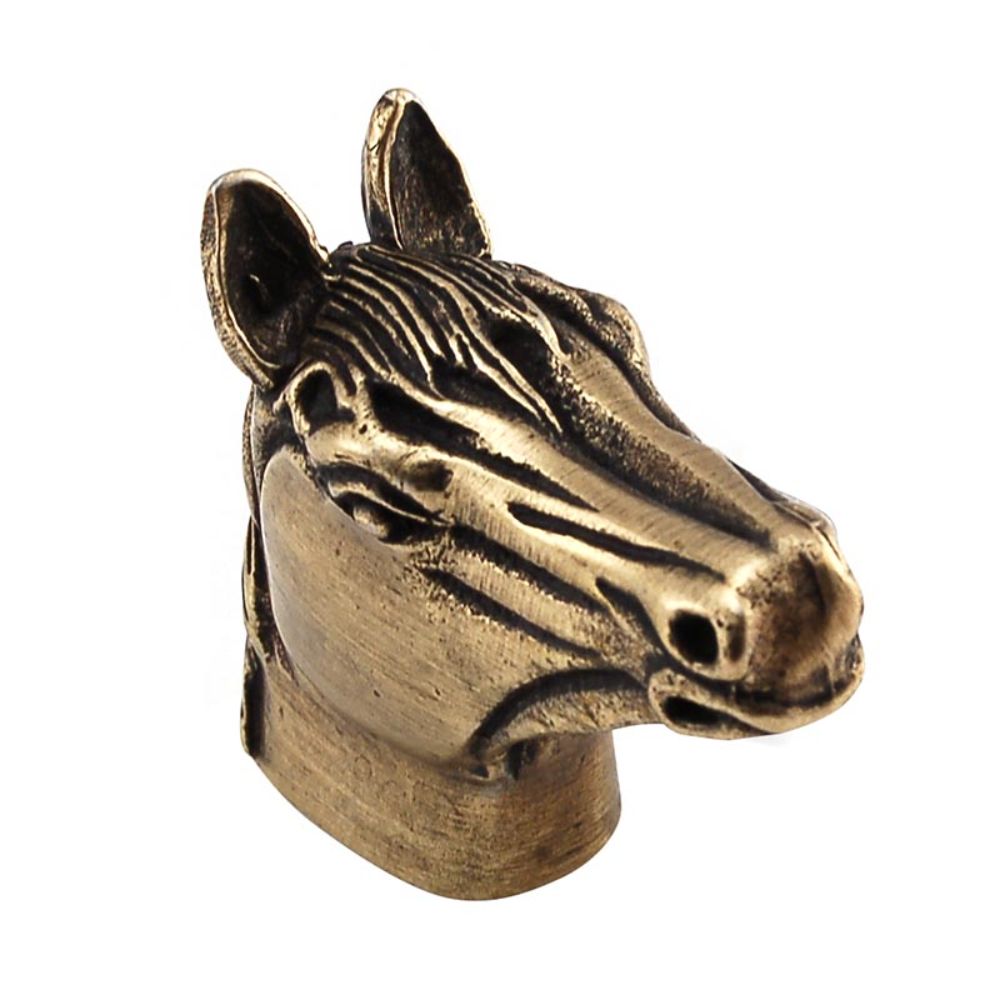 Vicenza K1017-AB Equestre Knob Large Horse in Antique Brass
