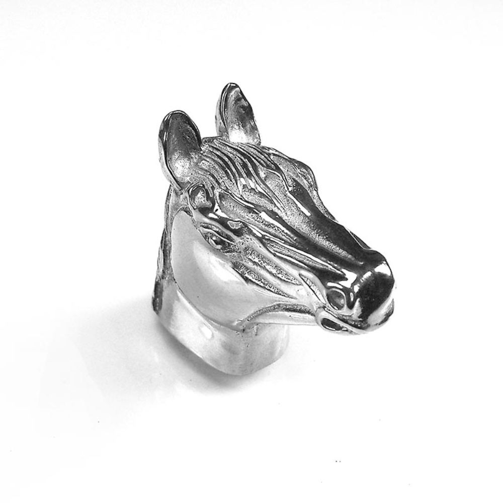Vicenza K1017-PS Equestre Knob Large Horse in Polished Silver